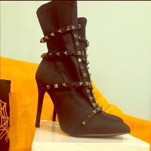 Azalea Wang Out All Night Spikey Strapped Booties